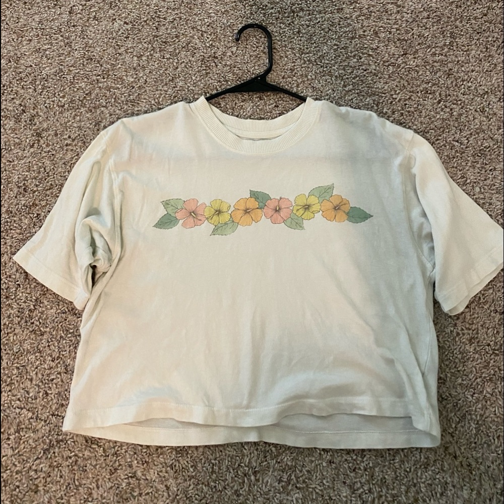 american eagle hawaiian flower crop top